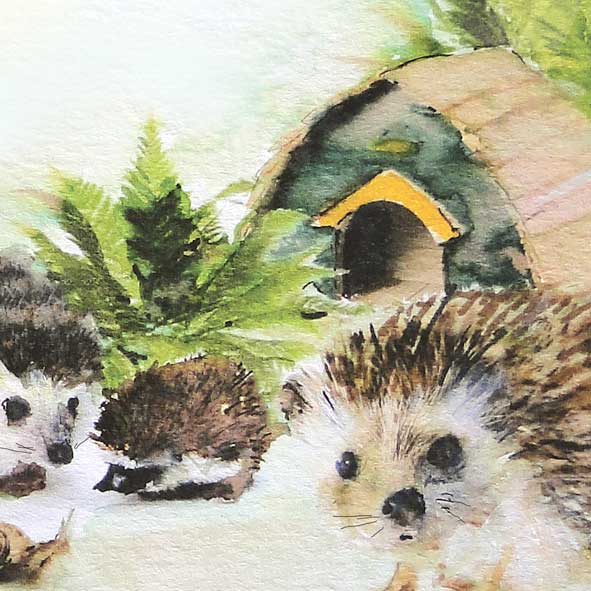 Hedgehogs Watercolour Printable Art : Painting : Instant Download : Wall Art : Nursery Room Decor - Image 3