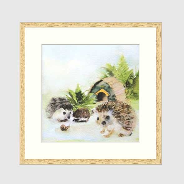 Hedgehogs Watercolour Printable Art : Painting : Instant Download : Wall Art : Nursery Room Decor