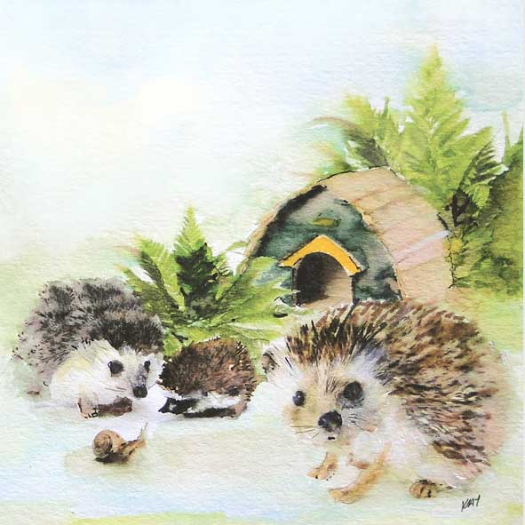 Hedgehogs Watercolour Printable Art : Painting : Instant Download : Wall Art : Nursery Room Decor - Image 4