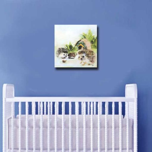 Hedgehogs Watercolour Printable Art : Painting : Instant Download : Wall Art : Nursery Room Decor - Image 2