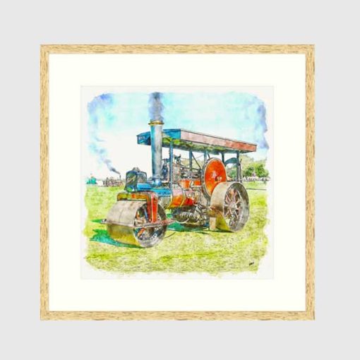 Steam Roller Painting Printable Art : Instant Download : Wall Art : Watercolour Print