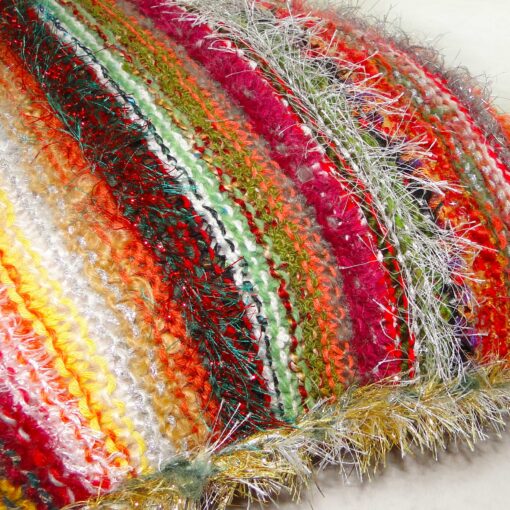 Christmas Scatter Cushion 17"Square-Luxury Hand Knitted Decorative Cushion with Red Velvet Back - Image 3