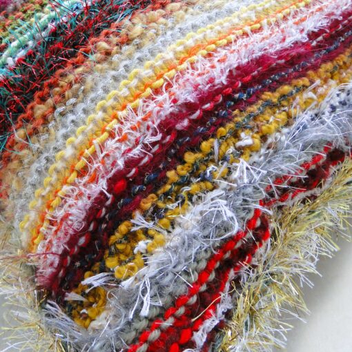 Christmas Scatter Cushion 17"Square-Luxury Hand Knitted Decorative Cushion with Red Velvet Back - Image 4