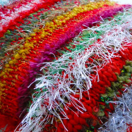Decorative Christmas Cushion 15"Square-Luxury Hand Knitted Scatter Cushion with Red Velvet Back - Image 5