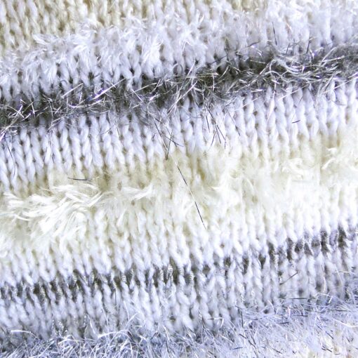 Christmas Cream Accent Cushion 15"Square-Luxury Hand Knitted Sparkly Cushion with Cream Velvet Back - Image 7