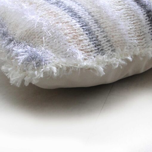 Christmas Cream Accent Cushion 15"Square-Luxury Hand Knitted Sparkly Cushion with Cream Velvet Back - Image 2