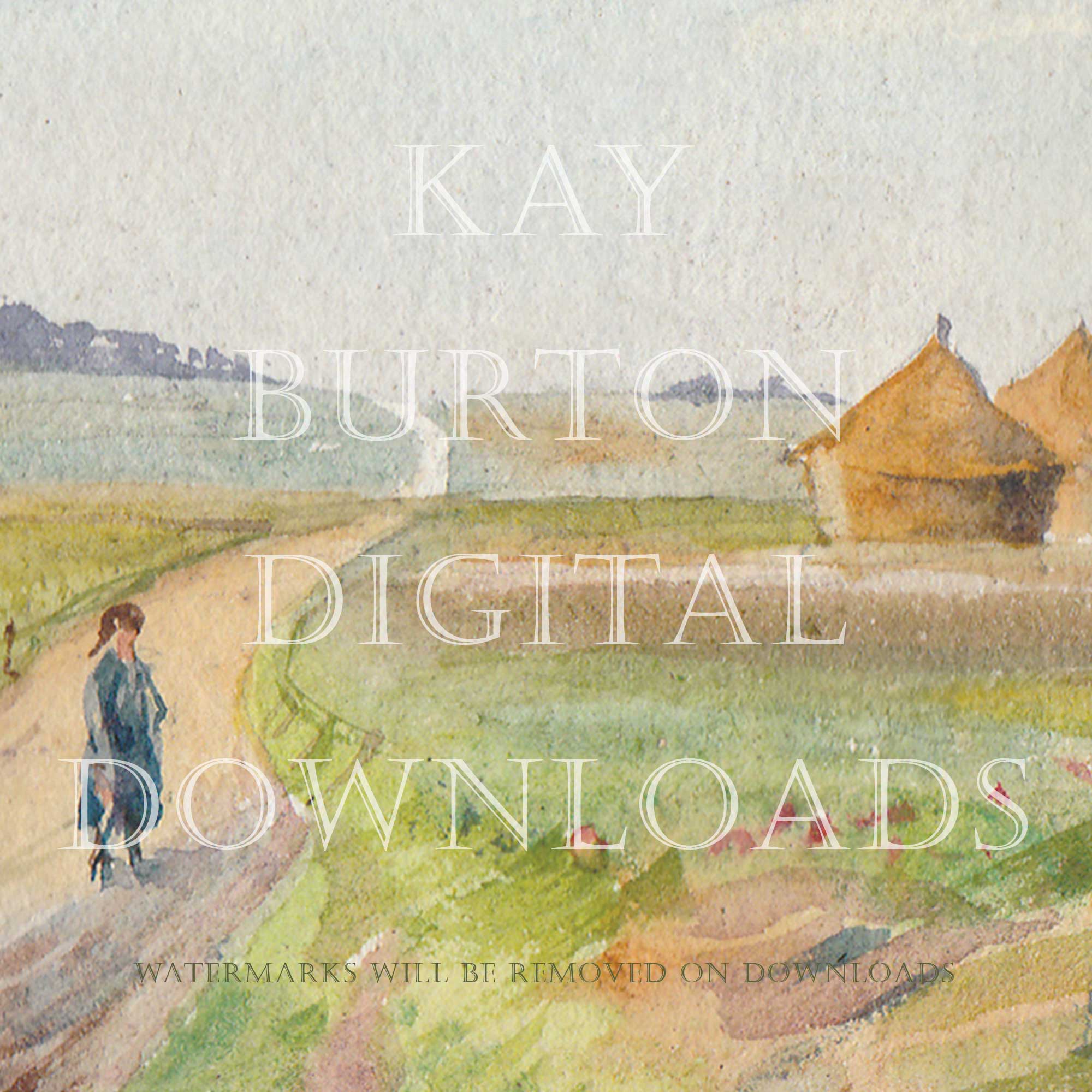 Vintage Painting Printable Art, Watercolour Painting France WW1 23rd Sept 1916  Instant Download, Archer L Smith 1879 – 1943, Wall Art Picture