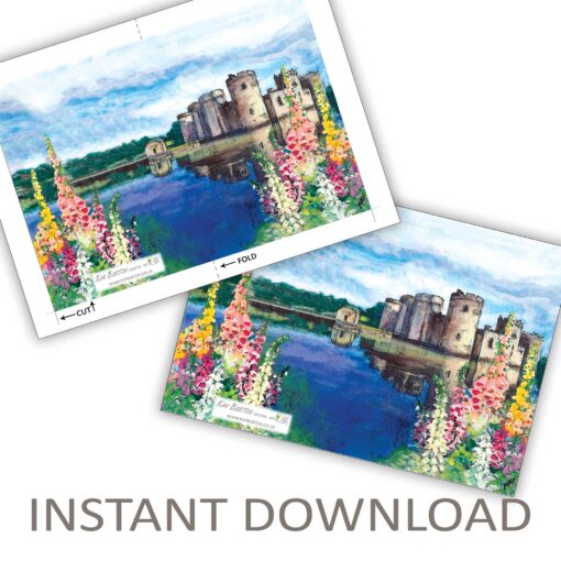 Bodiam Castle Printable Card.