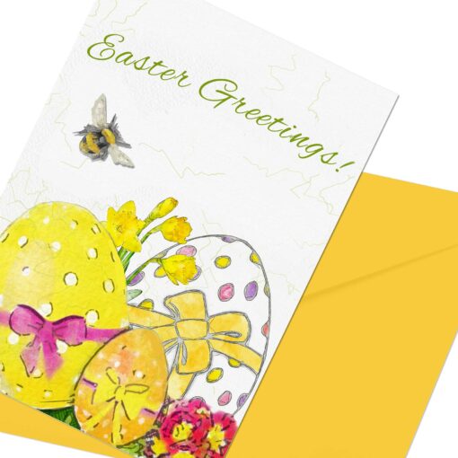 Printable Easter Greetings Card Instant Download 5 x 7 Card Easter Eggs