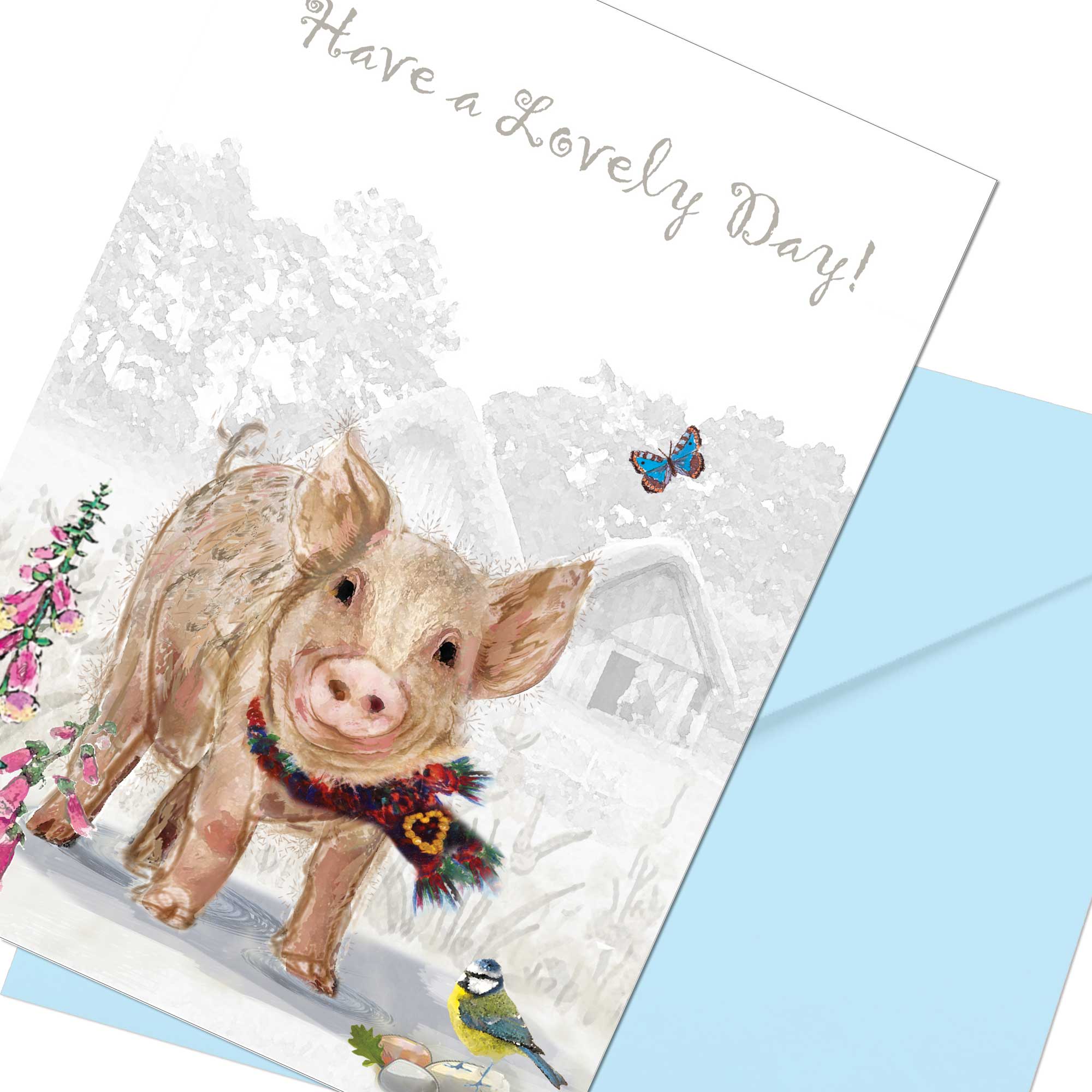 A Lovely Day Card Instant Download 5 x 7 Card Putnam Pig