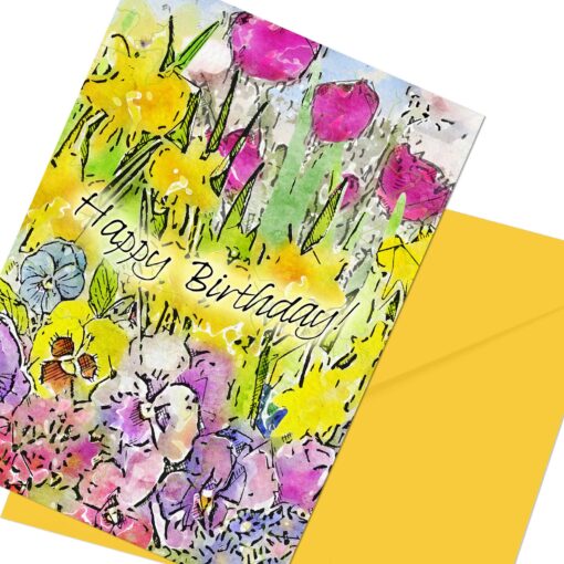 Downloadable Spring Birthday Card