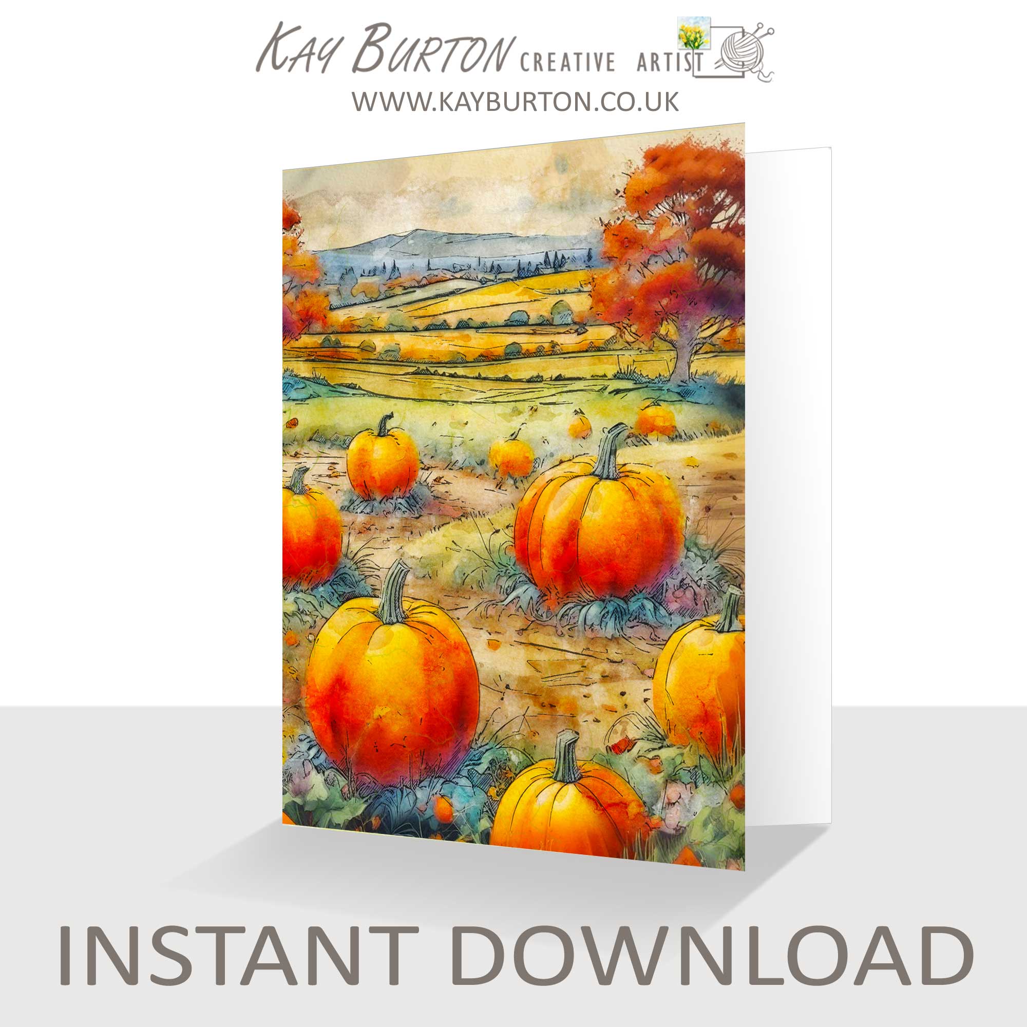 Instant download Pumpkin card
