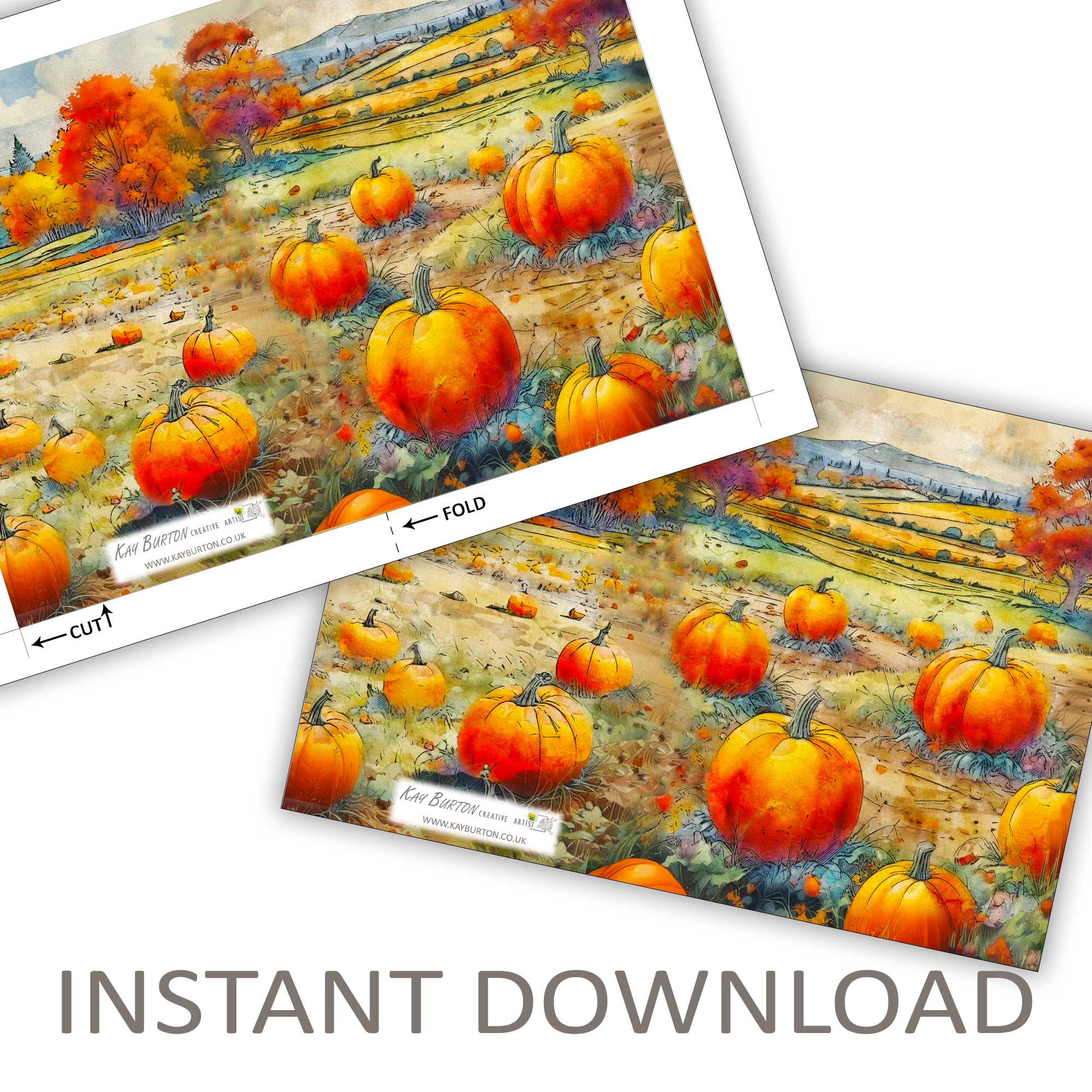 Instant download Pumpkin card