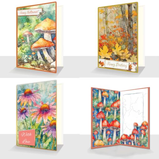 Card Making Book Autumn Flowers Quality Paper Craft Book