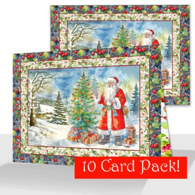 10 Pack Traditional Father Christmas Card