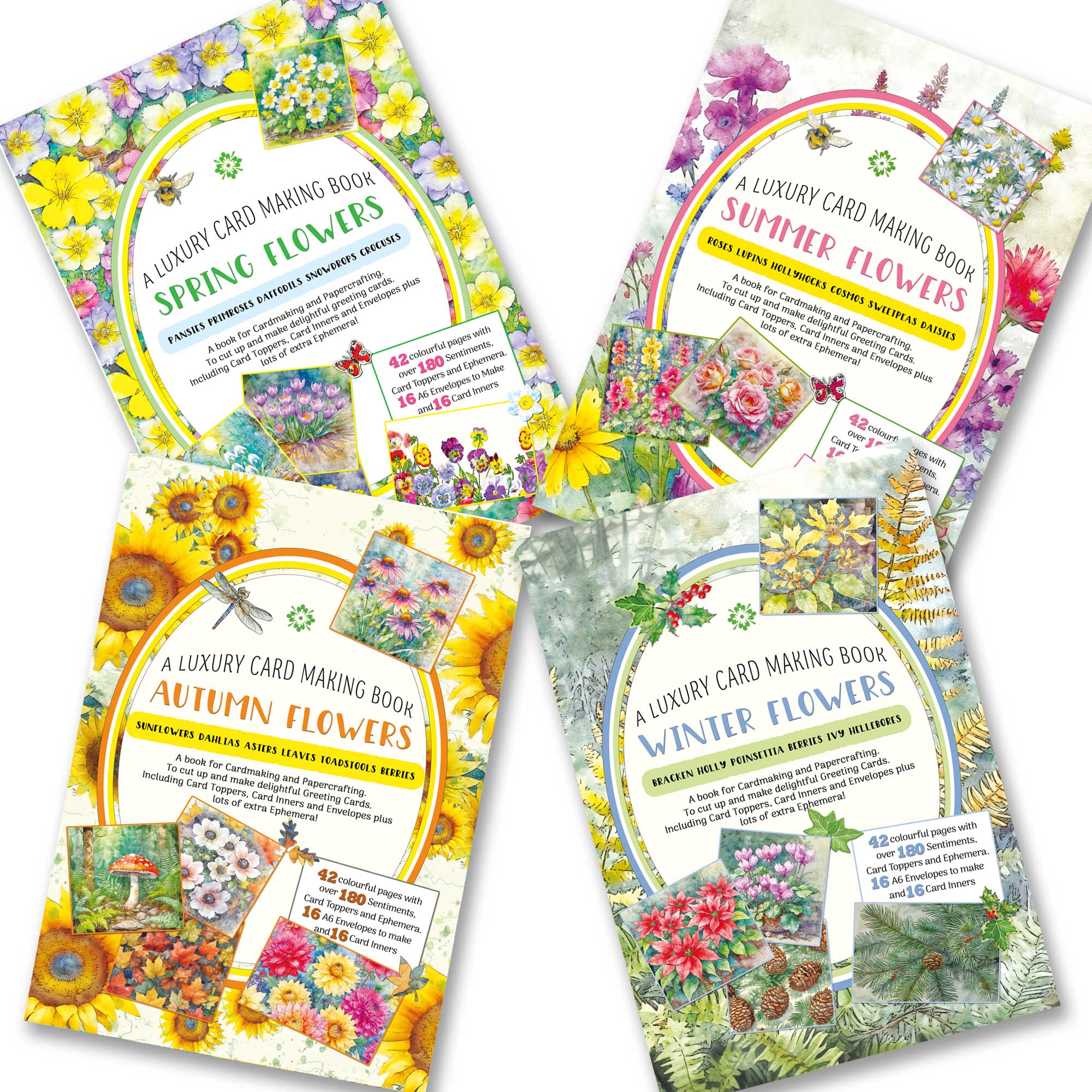 Four book card making book bundle a year in flowers