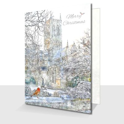 Premium Lincoln Christmas Card - Lincoln Cathedral