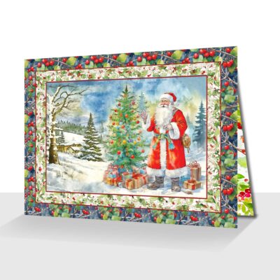 Traditional Father Christmas Card -  Wishing you a Merry Christmas.
