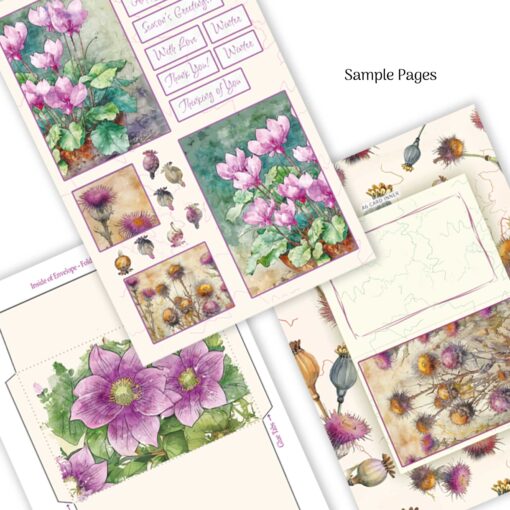 Card Making Book Winter Flowers Quality Paper Craft Book
