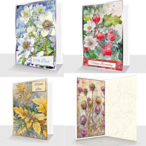 Card Making Book Winter Flowers Quality Paper Craft Book