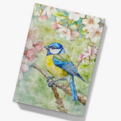 Blue Tit Hardcover Notebook A5 Blank, Lined or Graph Pages