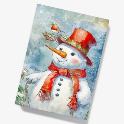 Christmas Snowman Hardcover Notebook A5 Blank Pages
