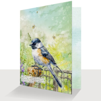 Long-Tailed Tit Greeting Card Watercolour - Birthday or Blank Inside Option