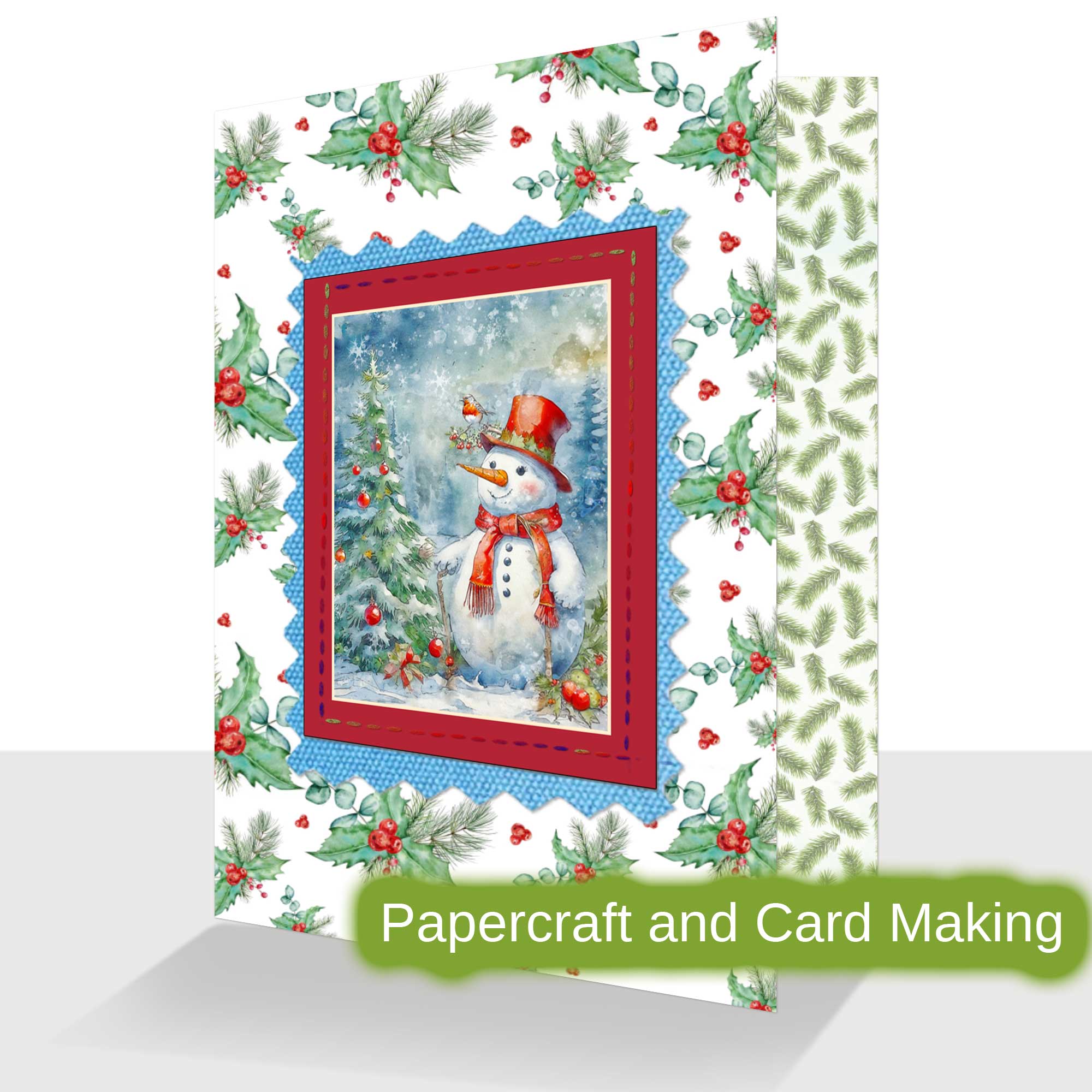 Christmas Fabric 12 Mini Prints Set : Traditional Festive Panel