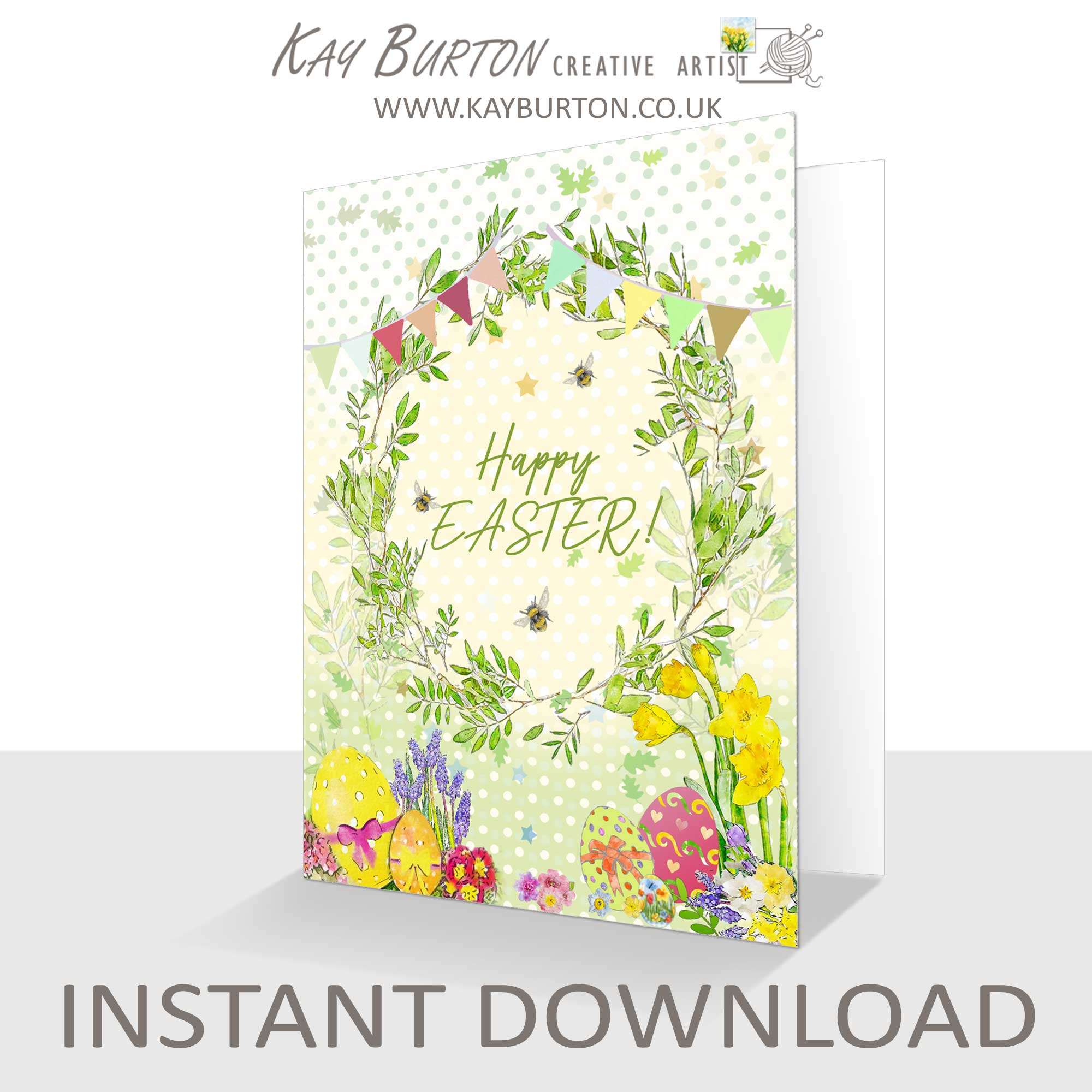 Downloadable Printable Easter Card Instant Download 5 x 7 Card