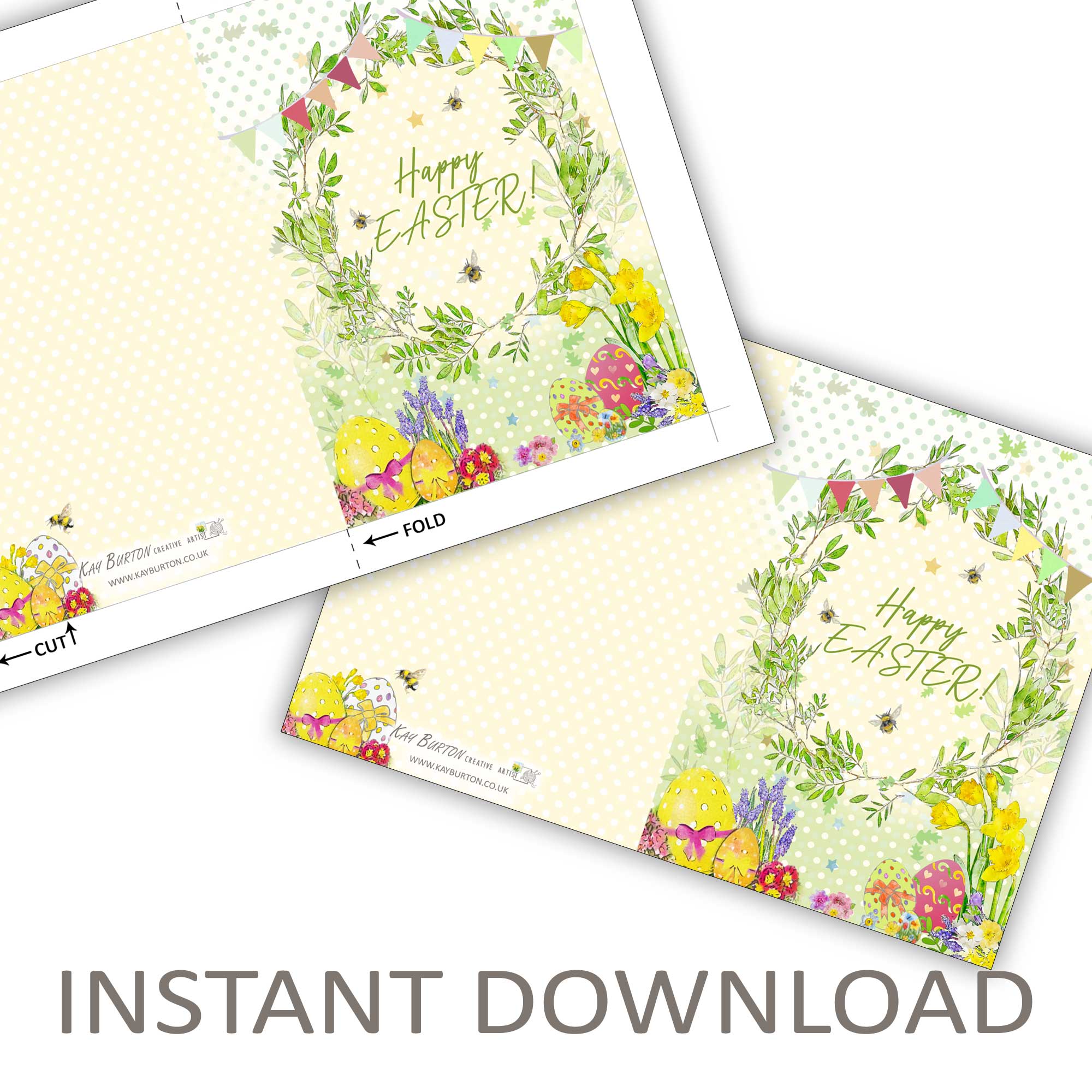 Downloadable Printable Easter Card Instant Download 5 x 7 Card