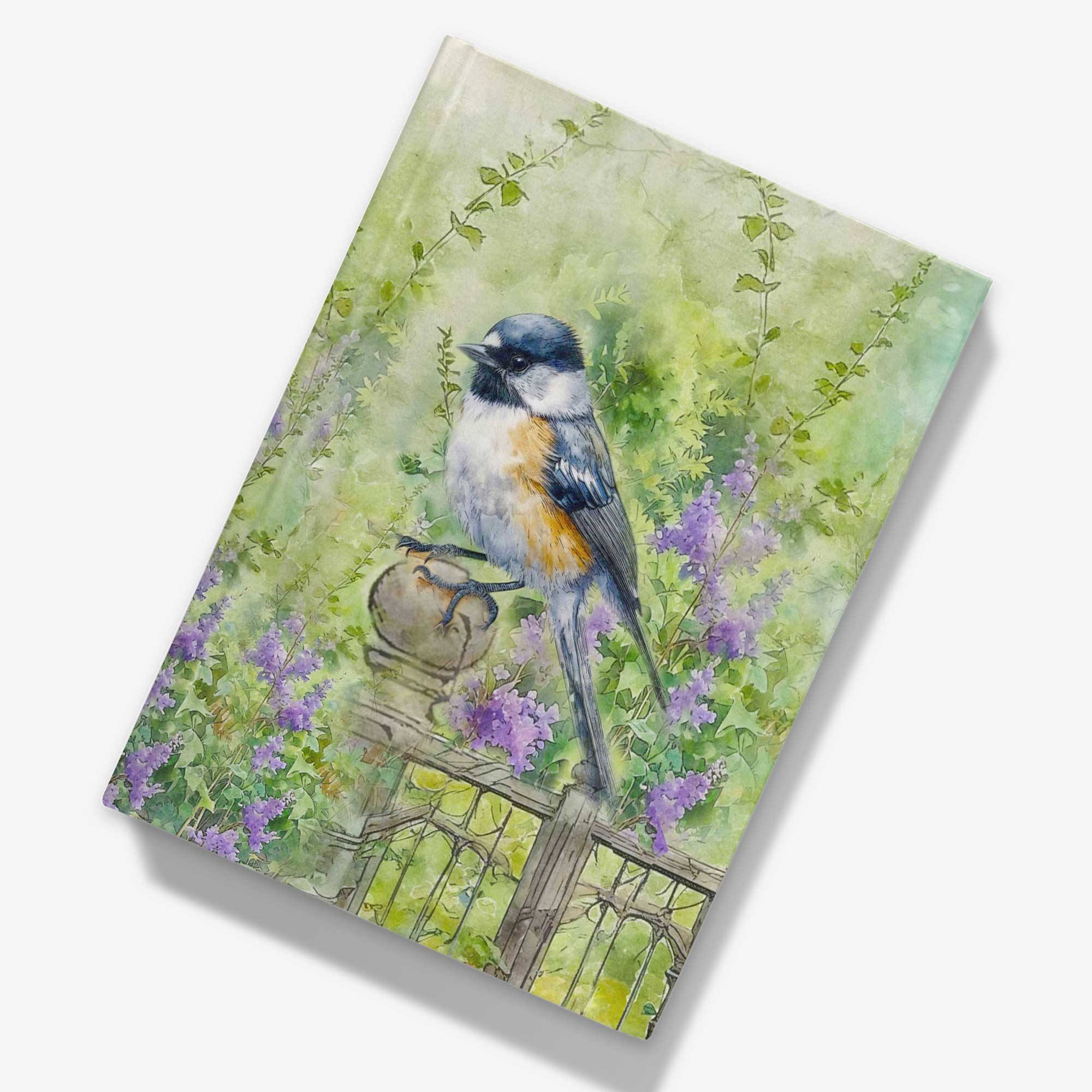 Longtailed Tit A5 Notebook Hardcover Blank, Lined or Graph Pages