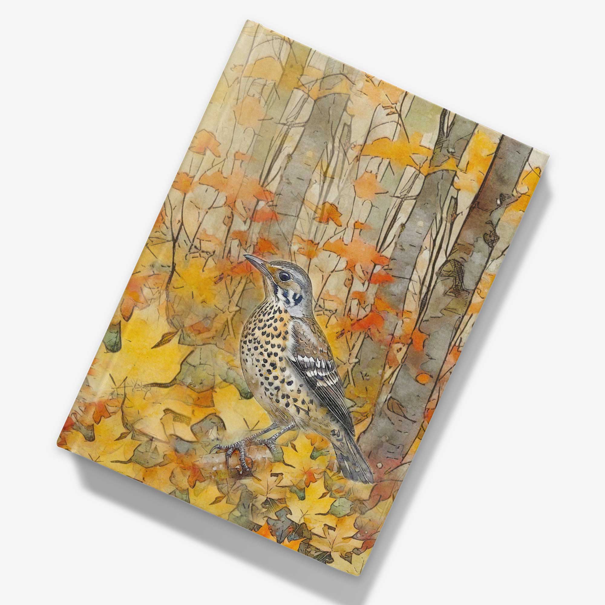 Mistle Thrush Hardcover Notebook A5 Blank, Lined or Graph Pages