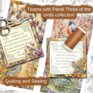Bird Poems Fabric Prints : Set Three : Textile Art