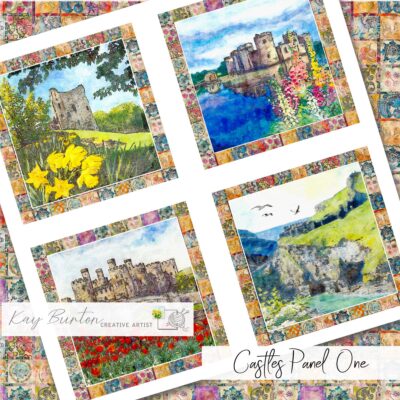 Historical Castles Fabric Prints : Set One : Slow Stitching