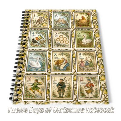 Twelve Days of Christmas Notebook A4 /A5 Lined Pages Spiral Bound