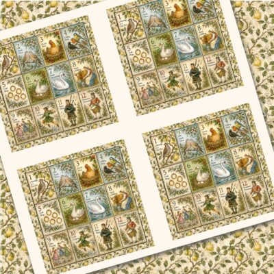 Twelve Days of Christmas Square Panels : Quilting