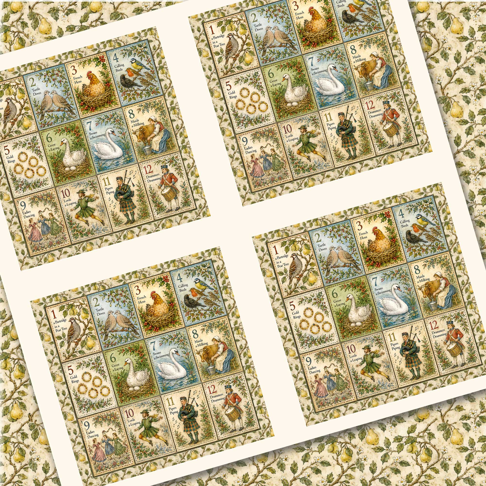 Twelve Days of Christmas Square Panels : Quilting