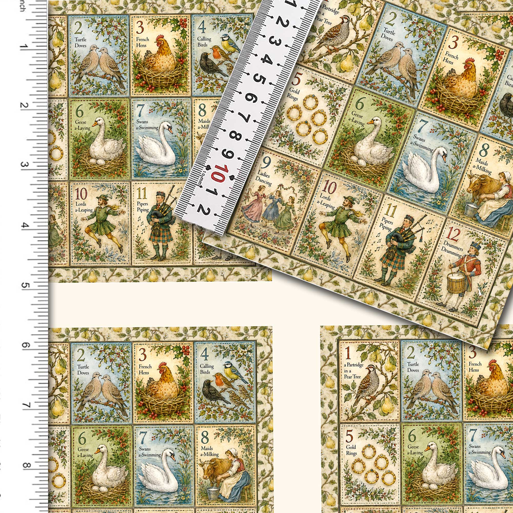 Twelve Days of Christmas Square Panels : Quilting