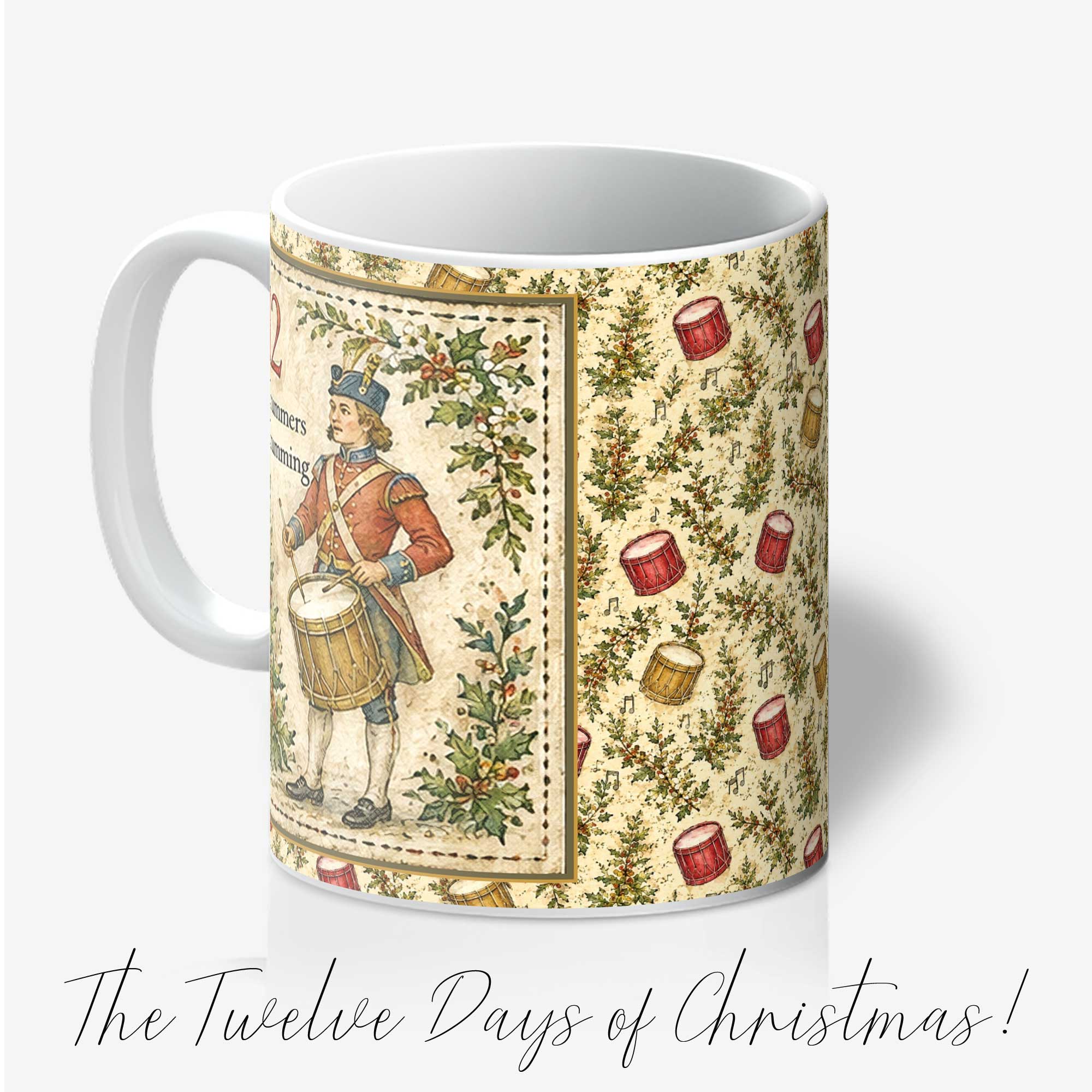 Twelfth Day of Christmas 11oz Mug Twelve Drummers Drumming