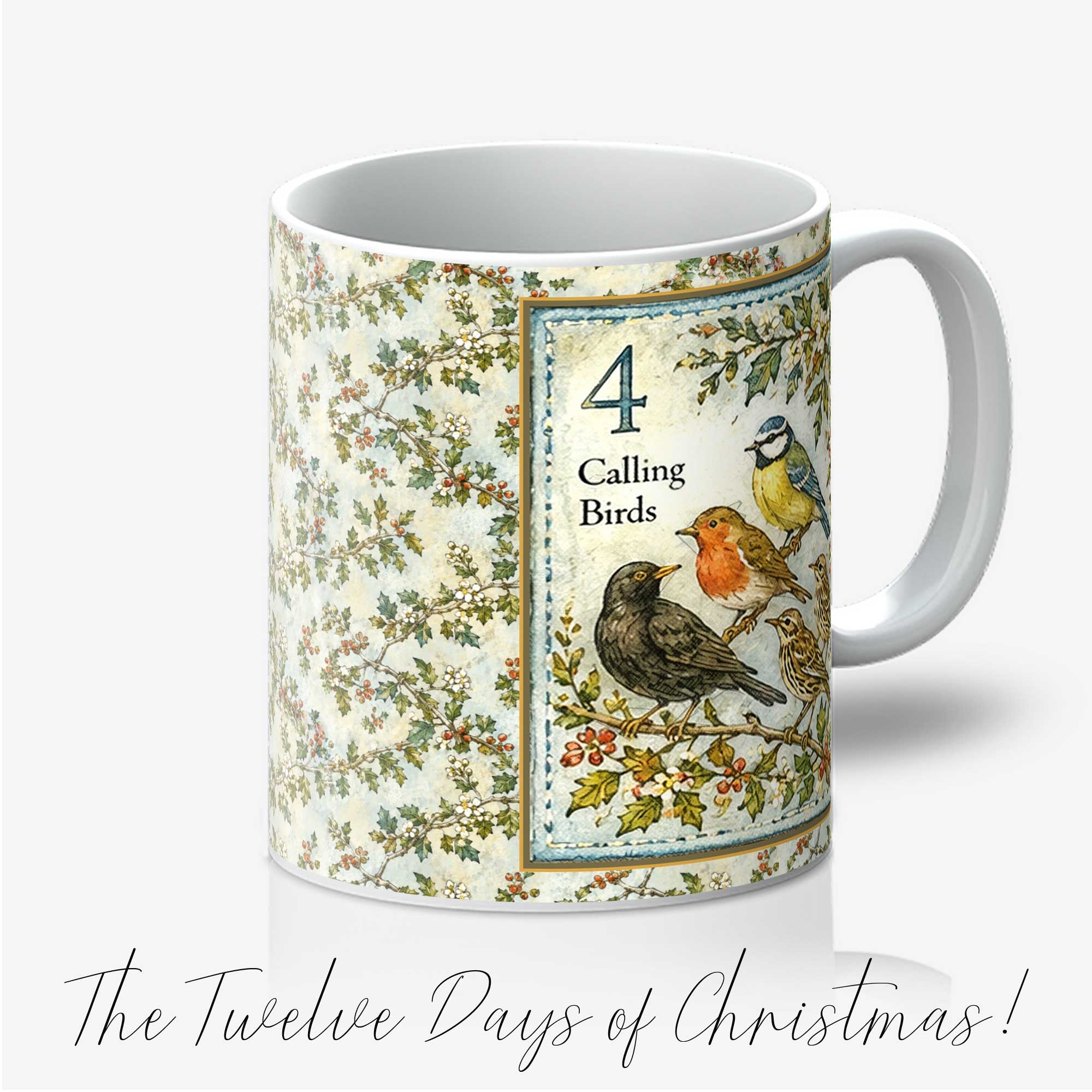 Fourth Day of Christmas 11oz Mug Four Calling Birds