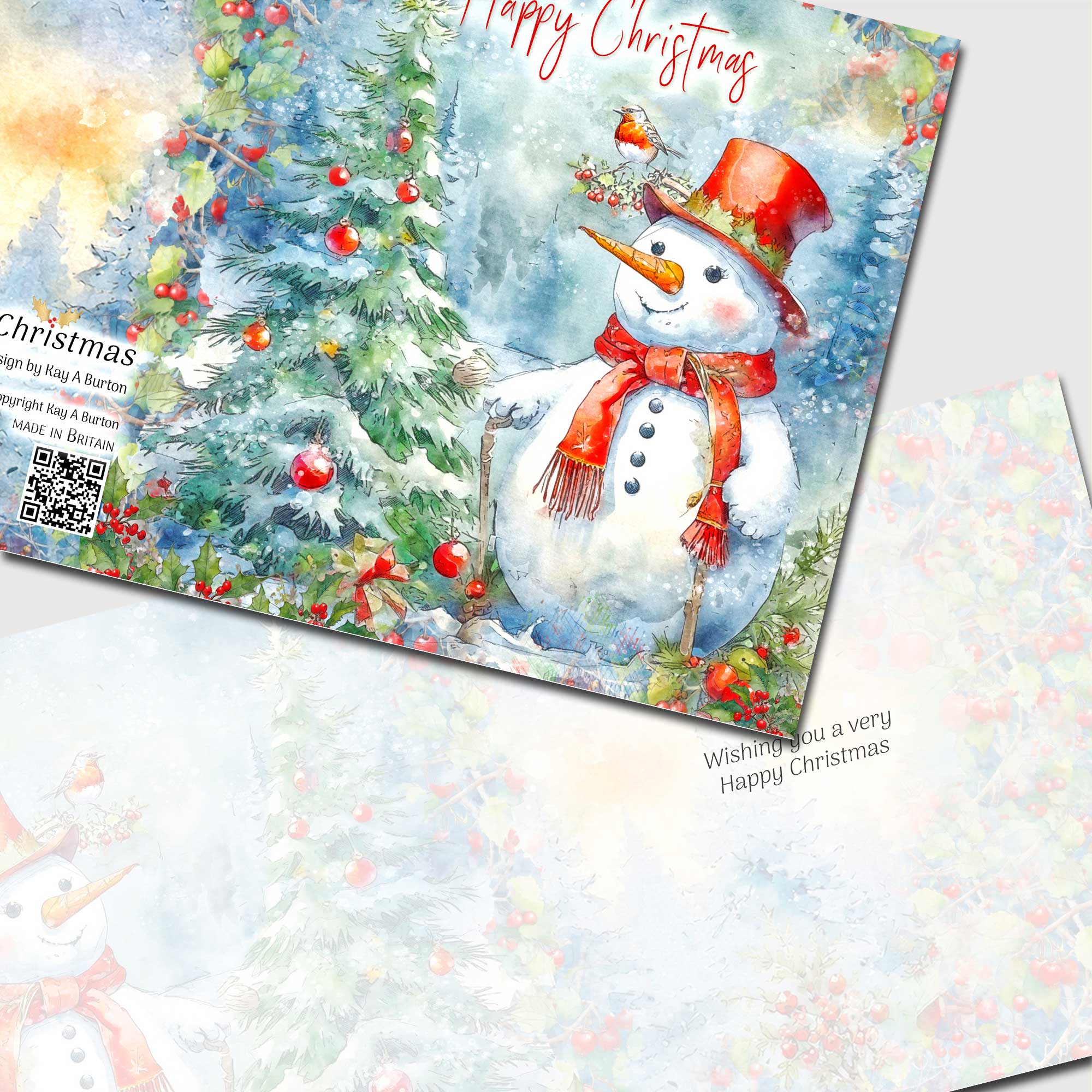 Snowman Christmas Card - 10 or 20 Card Packs - Quality Christmas Cards