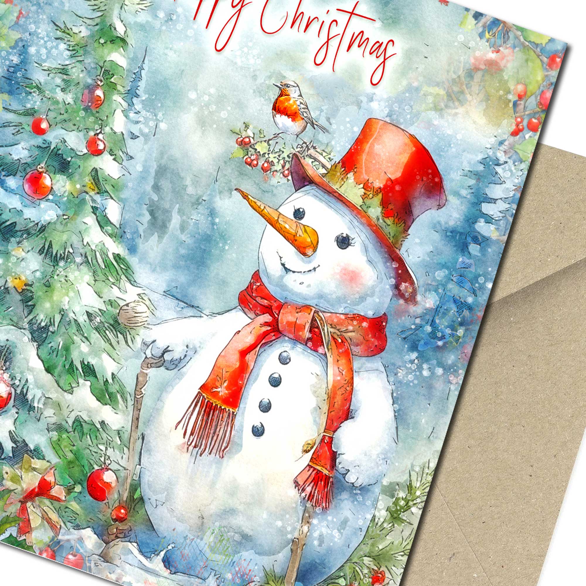 Snowman Christmas Card - 10 or 20 Card Packs - Quality Christmas Cards