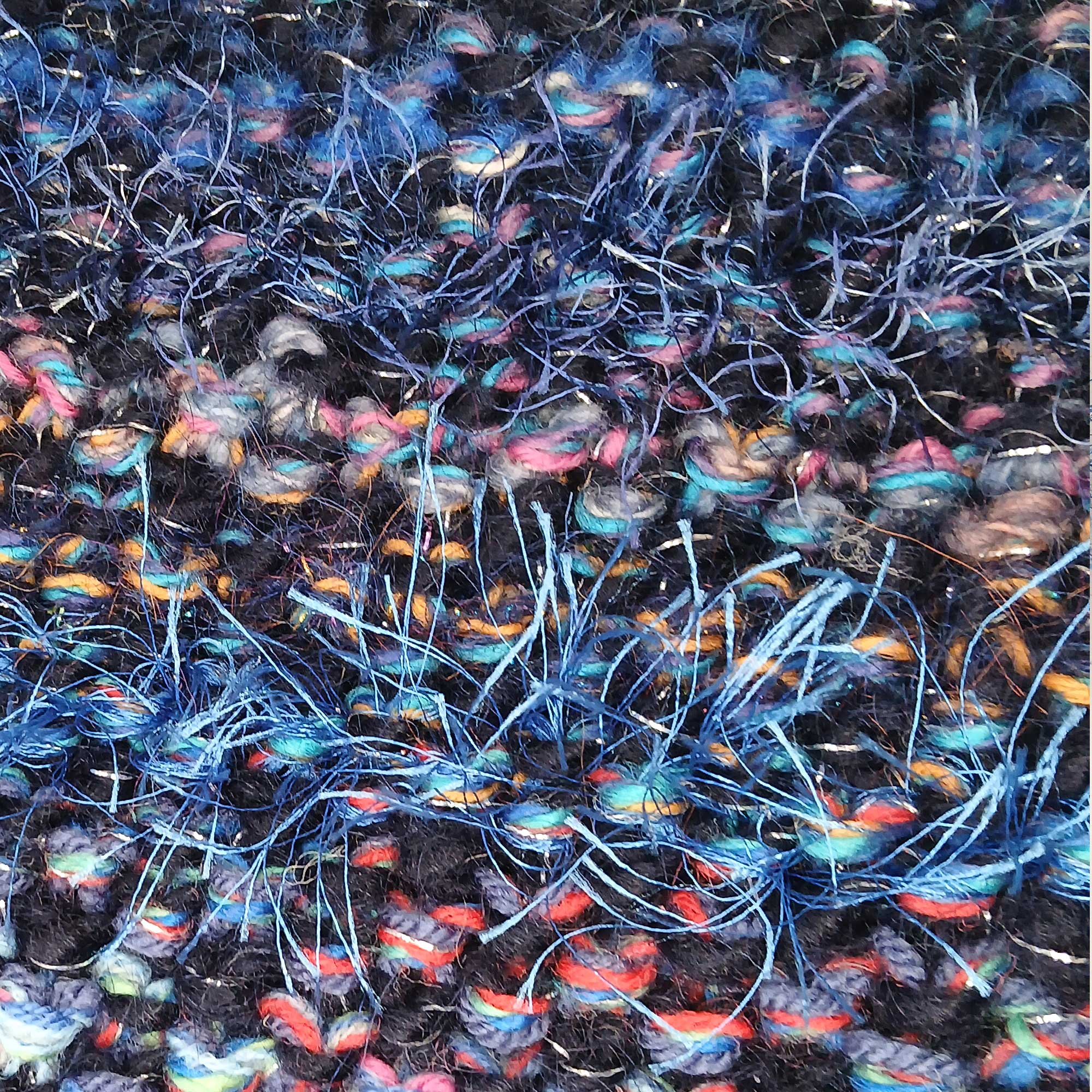 Midnight Blue Snood Chunky Neck Warmer : Deep navy, vibrant blues and colourful shimmering accents.